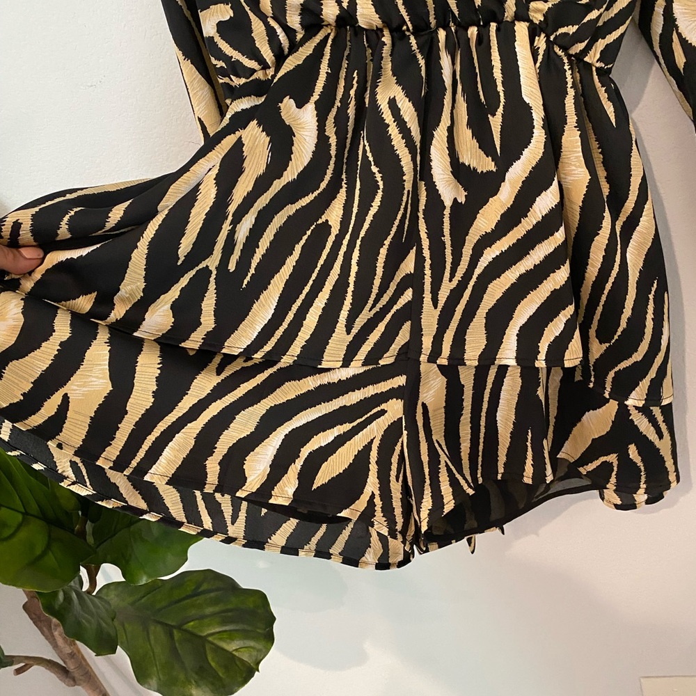 Zebra Ruffle Romper - Picture 3 of 3